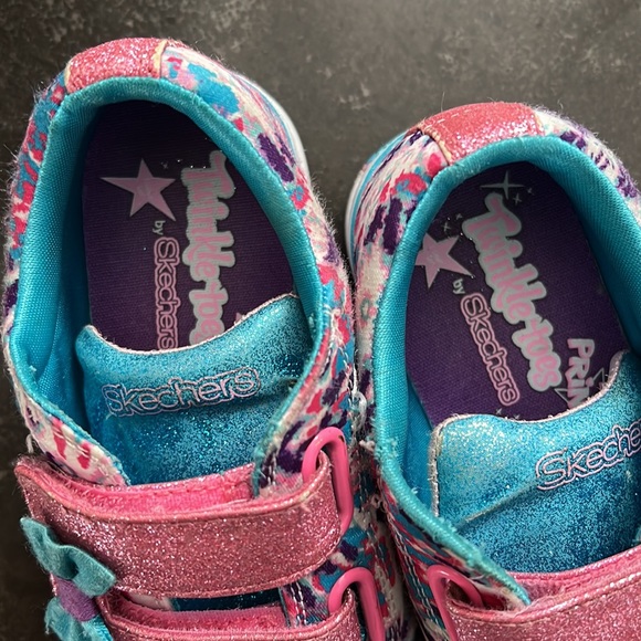 Sketchers - Twinkle Toes - Sz. 11 - Pink/Blue Glitter - Picture 3 of 12